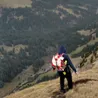 Following the mountain ridge along the lake